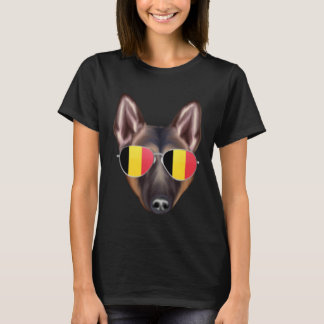 Camiseta Belgium Flag Belgian Tervuren Dog Belgium Pocket