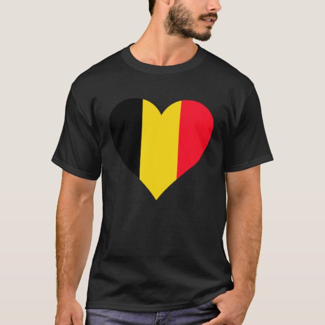 Camiseta Belgium Flag Heart Belgium Gifts Love Belgium (Frente)