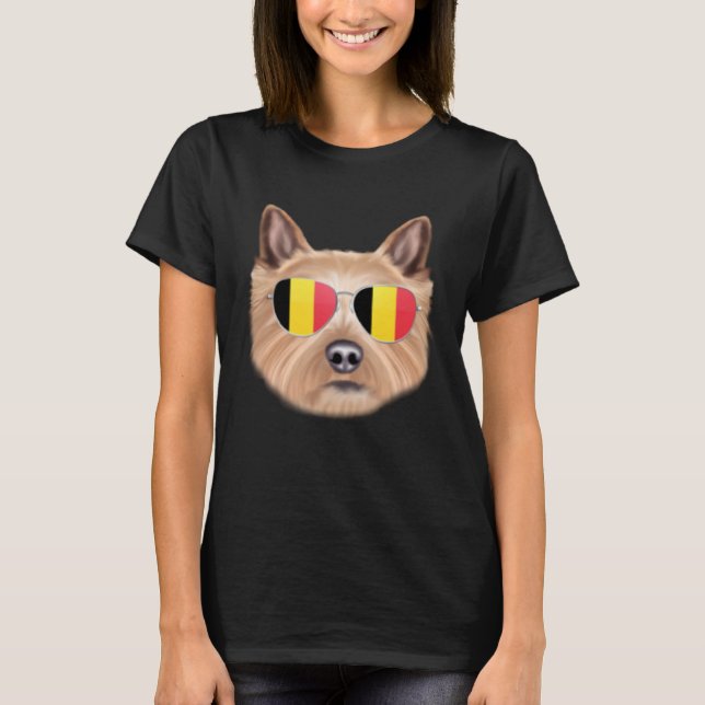 Camiseta Belgium Flag Norwich Terrier Dog Belgium Pocket (Frente)