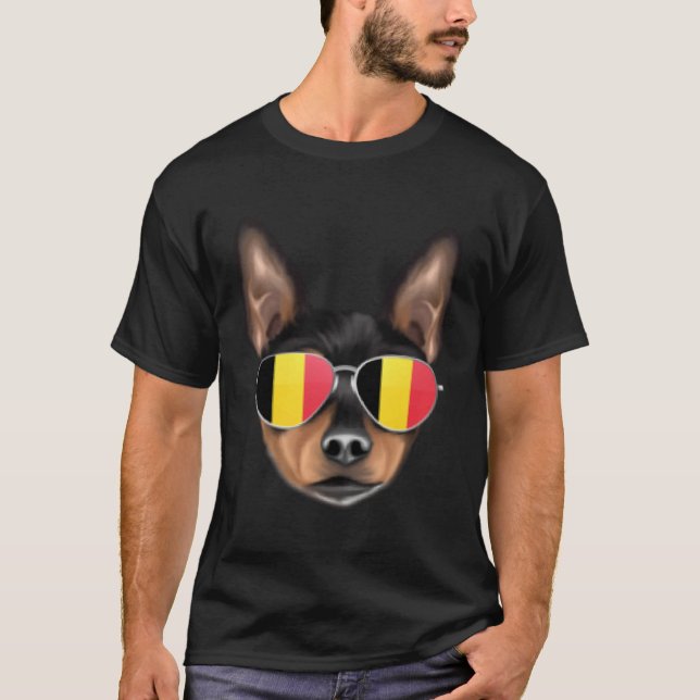 Camiseta Belgium Flag Toy Fox Terrier Dog Belgium Pocket (Frente)