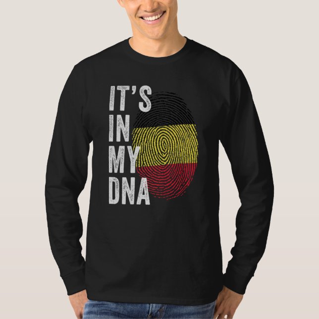 Camiseta Belgium It's In My DNA Cute Belgian Flag Fingerpri (Frente)