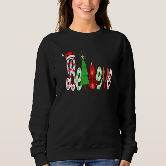 Camiseta Believe Christmas Christmas Tree Believe In Santa  (Frente)