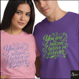 Camiseta Believe In Forever Brush Script Grunge