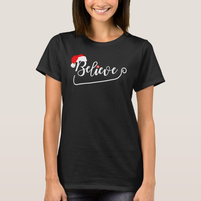 Camiseta Believe in Santa Claus Christmas Matching Family H (Frente)