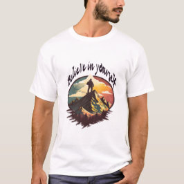 Camiseta "Believe in Yourself" Retro Mountain Adventure