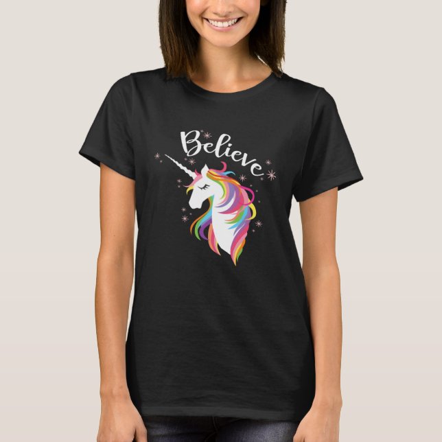Camiseta Believe Unicorn Rainbow is  for Legendary Creature (Frente)