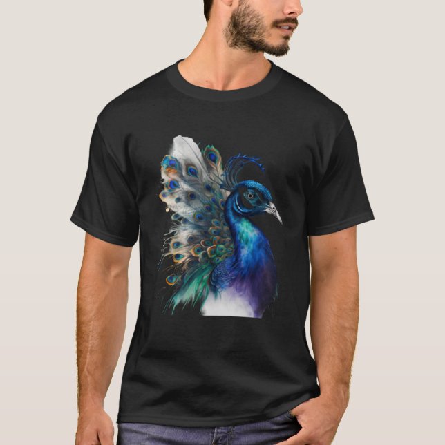 Camiseta belíssima Peacock Majestoso à luz do luar (Frente)