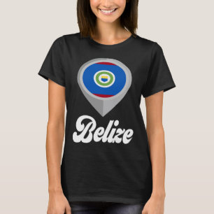Camiseta Belize Alfinete de Bandeira Eu Amo Viagens Belize