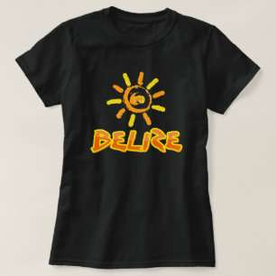 Camiseta Belize amarelo vivo e laranja