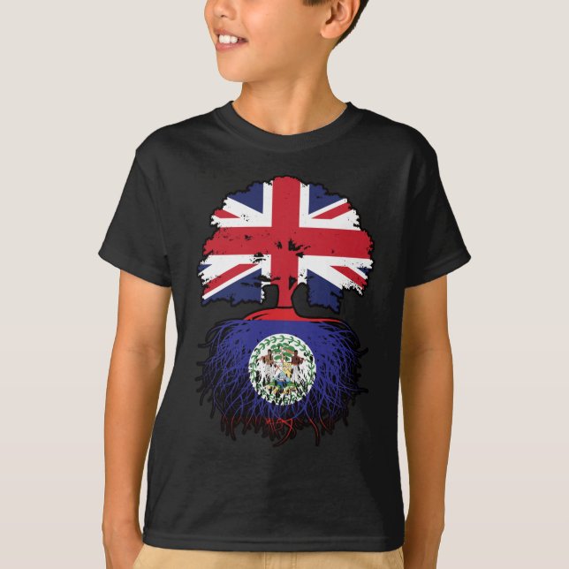 Camiseta Belize Belizian British Tree Roots Flag (Frente)