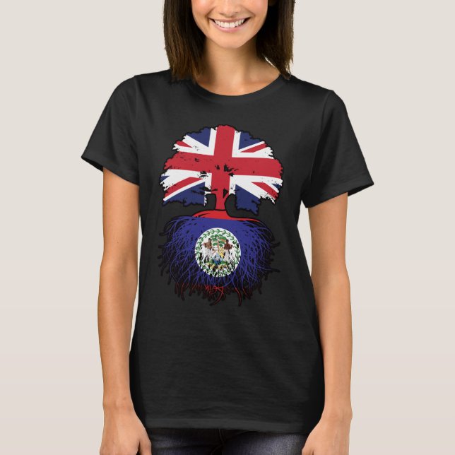 Camiseta Belize Belizian British Tree Roots Flag (Frente)