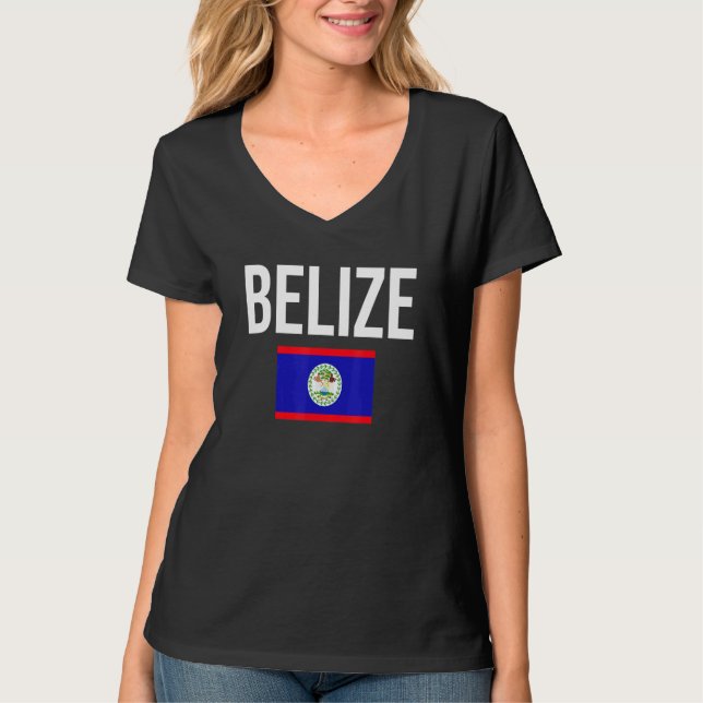 Camiseta Belize Flag Belmopan Ambergris Caye Placencia Carr (Frente)