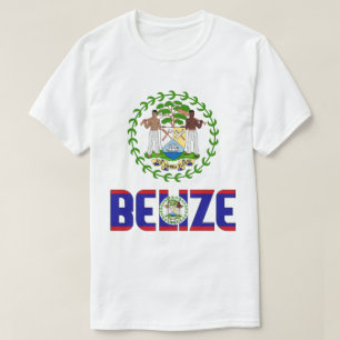 Camiseta Belize Flag e Casaco de Armas Patriótica