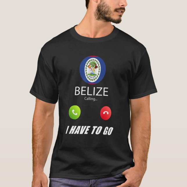 Camiseta Belize Flag Souvenir Belize Está Chamando (Frente)