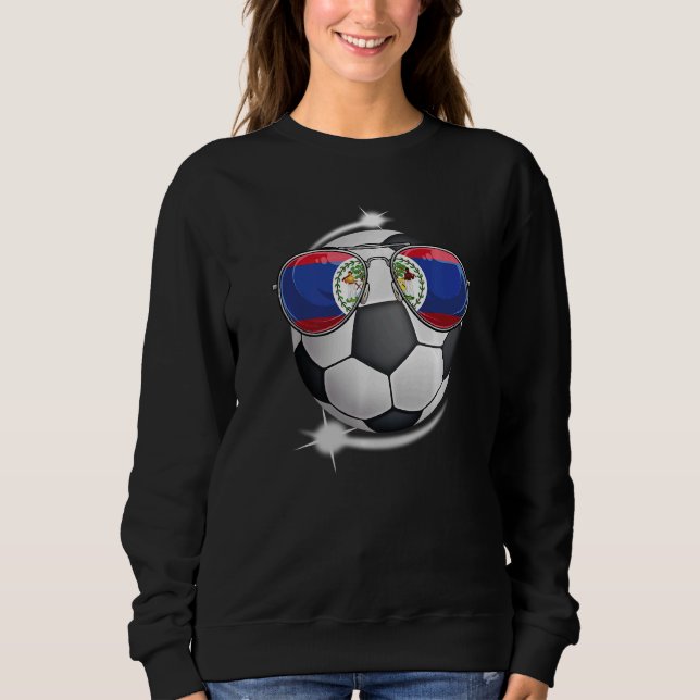 Camiseta Belize Futebol Fan Sunglass Soccer Belizer (Frente)