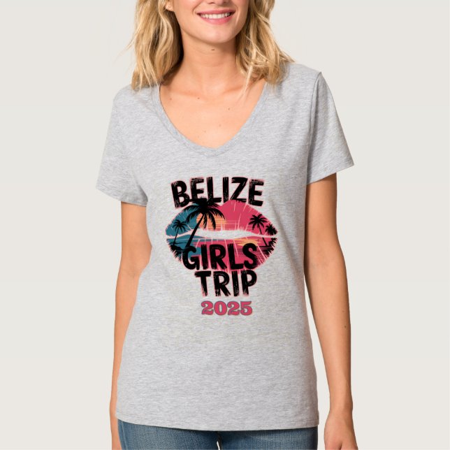 Camiseta Belize Girls Trip Adventure Tropical (Frente)