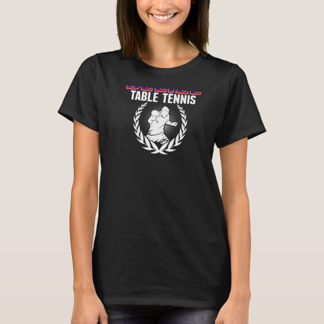 Camiseta Belize Mesa Tênis Belizean Ping Pong Team Suppo (Frente)