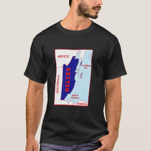 Camiseta Belize o mapa político em cores de bandeira. Vizin