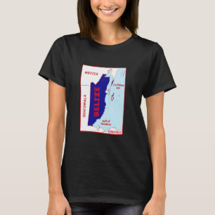 Camiseta Belize o mapa político em cores de bandeira. Vizin