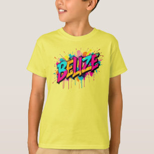 Camiseta Belize roupas coloridas do estilo do grafite, garo