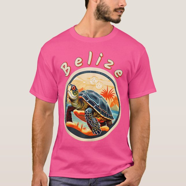 Camiseta Belize Turtle - Férias Correspondentes Dividindo A (Frente)
