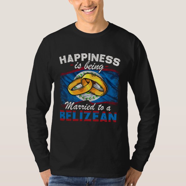 Camiseta Belizean Marriage Belize Married Flag Wedded Cultu (Frente)