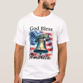 Camiseta Bell de Liberdade Patriótica da América deus abenç