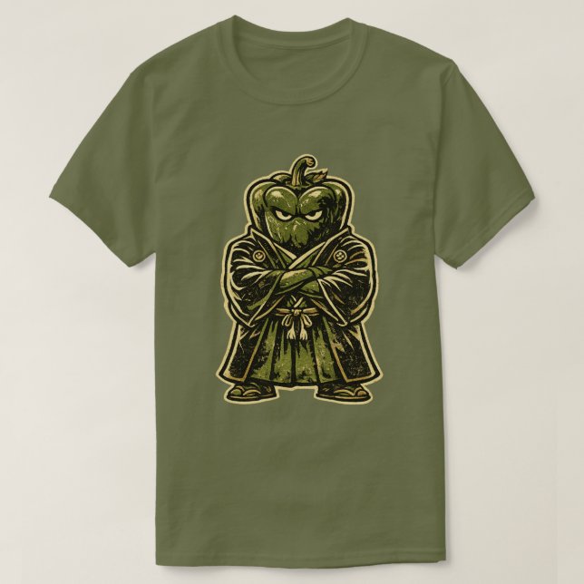 Camiseta Bell Pepper Bodyguard — Funny Vegetable Formal  (Frente do Design)