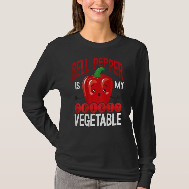 Camiseta Bell Pepper Is My Spirit Vegetable Backprint Veget (Frente)