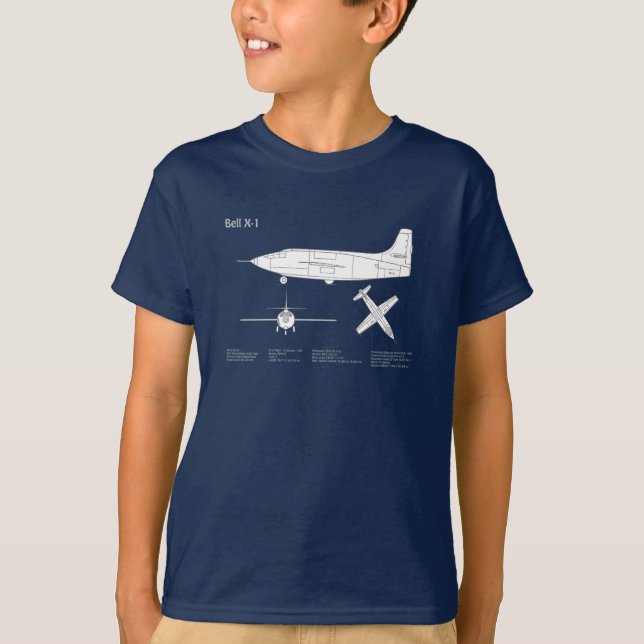 Camiseta Bell X-1 - ABD (Planos de Impressão Blueprint do A (Frente)