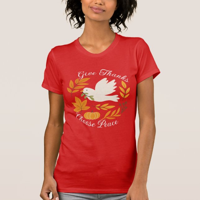 Camiseta Bella+Canvas 'Agradeça, Escolha a Paz' (Frente)