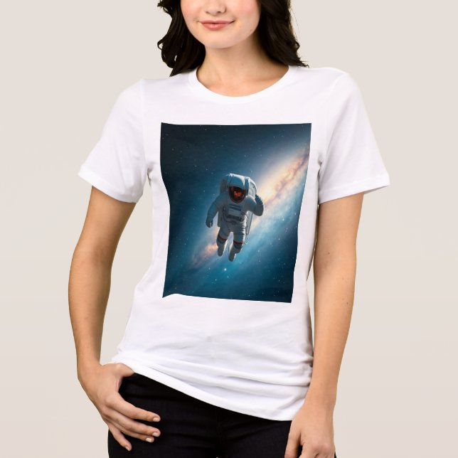 Camiseta Bella+Canvas Tri-blend Astronaut Galaxy Feminino (Frente)