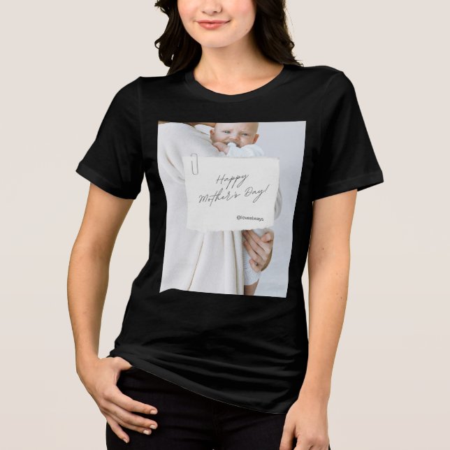 Camiseta Bella Canvas Tri-Blend Feliz Dia das Mães Tee (Frente)