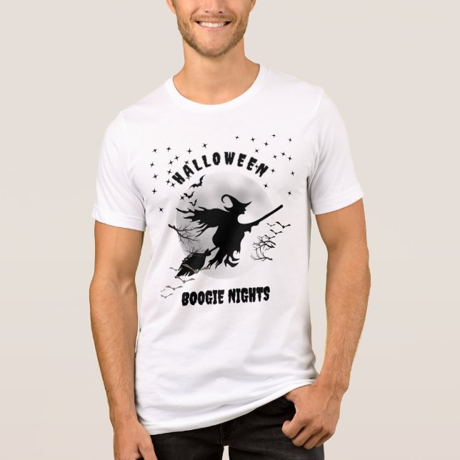 Camiseta Bella+Canvas Triblend Halloween Bogie Night White (Frente)