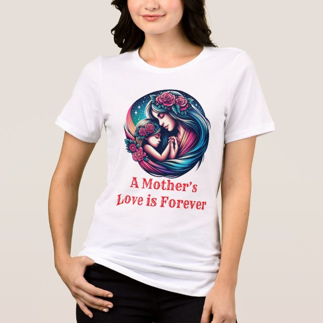 Camiseta Bella+Canvas Triblend Um amor da mãe é para sempre (Frente)