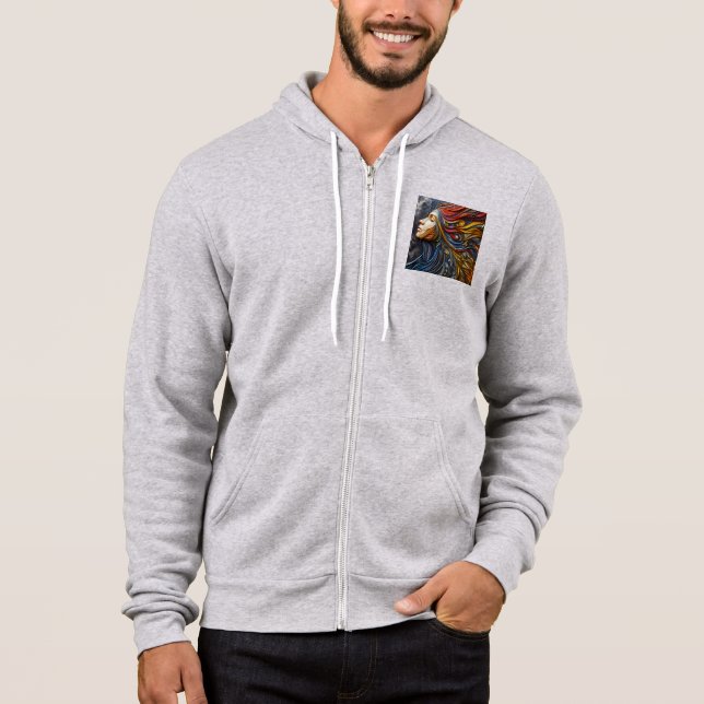 Camiseta Bella+Canvas-Zip - Abstrato 11 Hoodie (Frente)