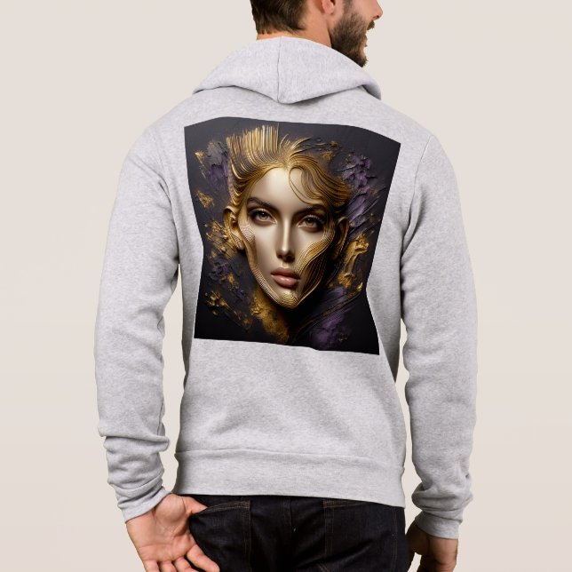 Camiseta Bella+Canvas-Zip - Abstrato 25 Hoodie (Verso)