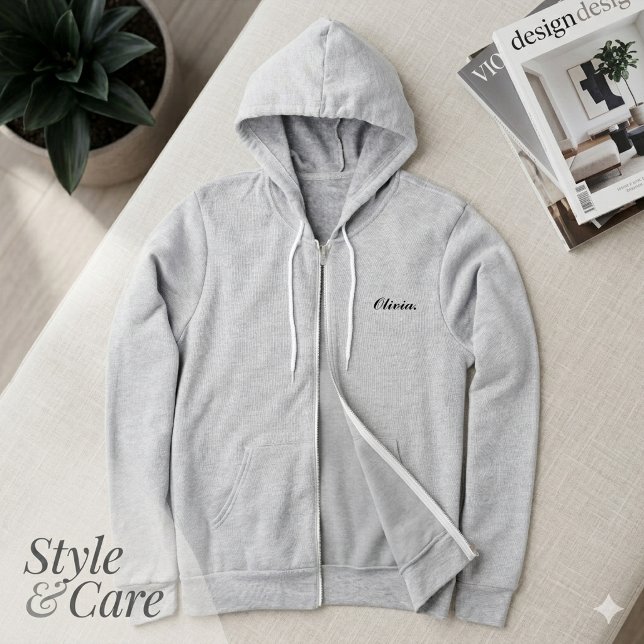 Camiseta Bella Canvas Zip Hoodie with Custom Name (Bella Canvas Zip Hoodie with Custom Name)