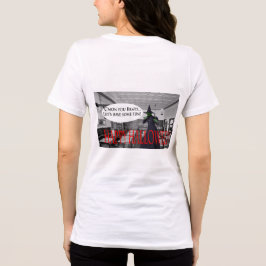 Camiseta bella feme. Feliz gato bruxa do Halloween