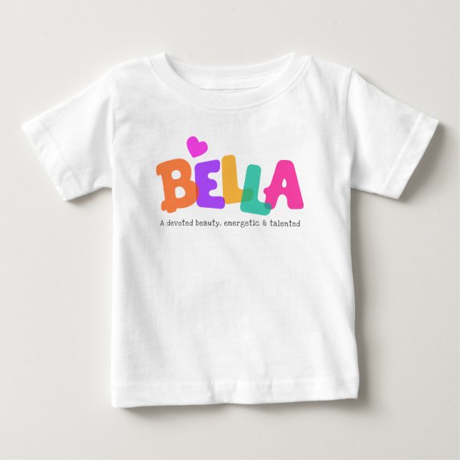 Camiseta Bella name significa roupa de bolhas de mulheres (Frente)