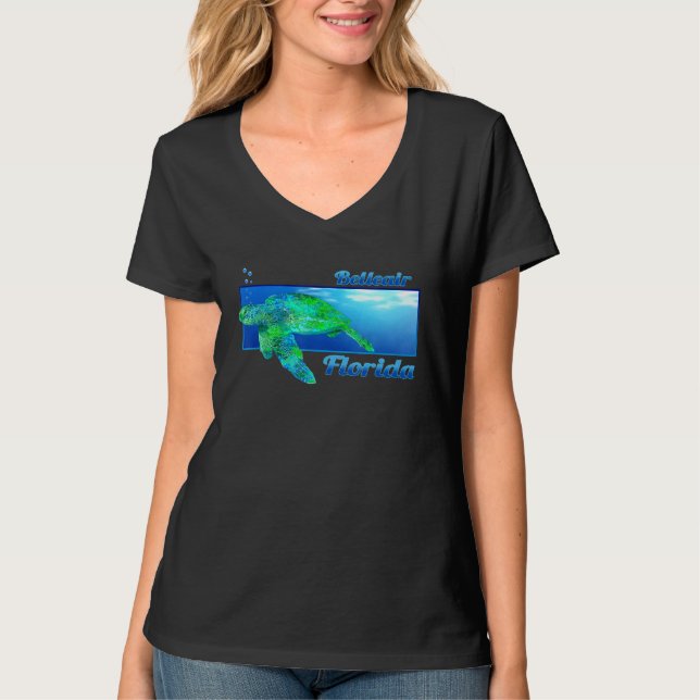 Camiseta Belleair Flórida Nadar Turtle (Frente)