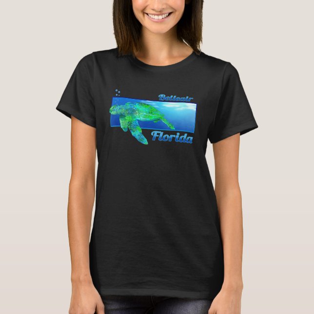 Camiseta Belleair Flórida Nadar Turtle (Frente)