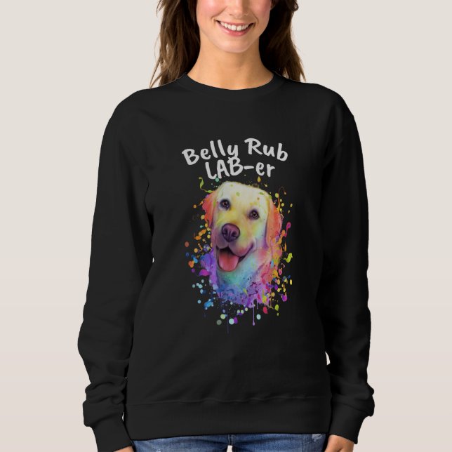 Camiseta Belly Rub Laber Labrador Retriever Humor Lab  1 (Frente)