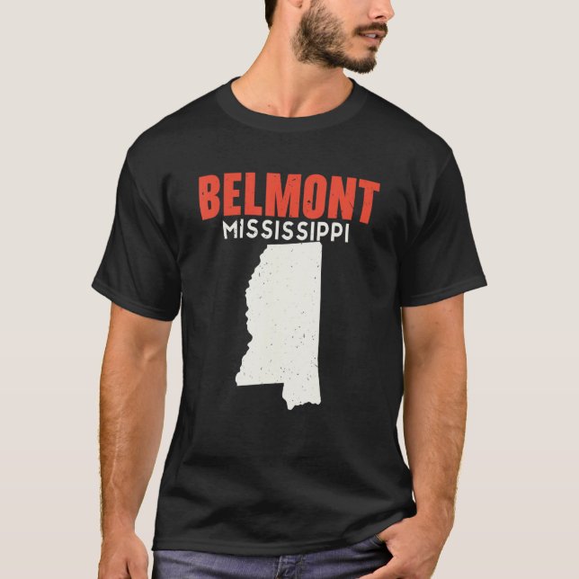 Camiseta Belmont Mississippi EUA State America Viagem Missi (Frente)