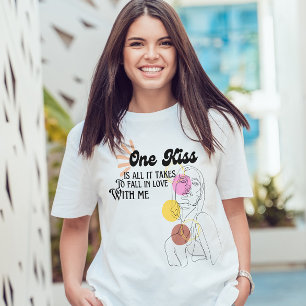 Camiseta belo amor, citação Na moda cor-de-rosa.