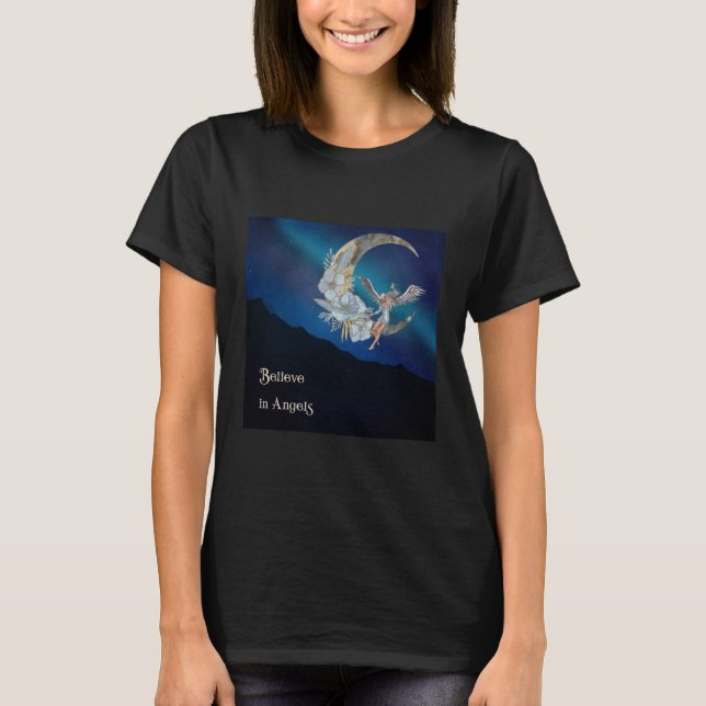 Camiseta Belo Anjo e Design de Lua (Frente)