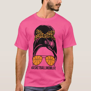 Camiseta Belo Basquete Mãe Vida Leopardo Mensagem Mãe