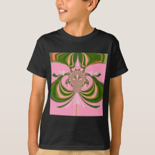 Camiseta Belo bebê rosa verde e branco Caleidoscópio