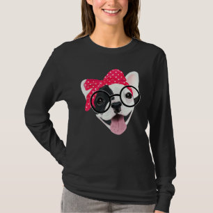 Camiseta Belo Buldogue Francês Vestindo Óculos De Fone Fran