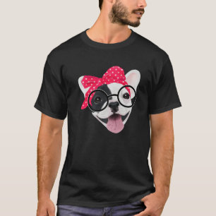 Camiseta Belo Buldogue Francês Vestindo Óculos De Fone Fran